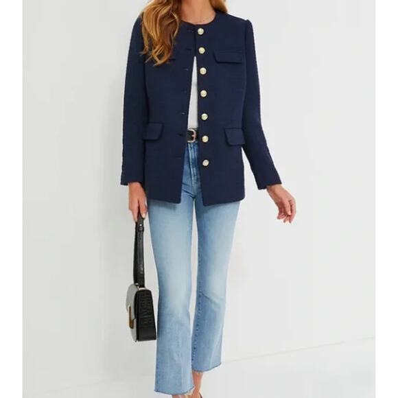 Pomander Place Women's XL Navy Blue Tweed Jennings Jacket Career Office X-Large - Picture 14 of 14